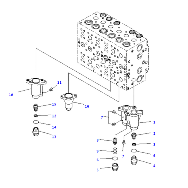723-47-29101 Control Valve Assembly Remanufactured for Komatsu