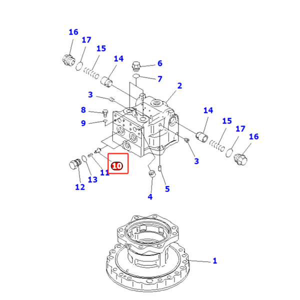 709-25-11650 Check Valve Replacement for Komatsu WA600-6 WA600-8 PC100-6 PC110R-1 PC120-6 PC1250-8