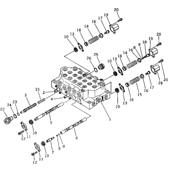 709-25-11403 7092511403 Main Control Valve Hydraulic Remanufactured for Komatsu Excavator PC60-5 PC60L-5