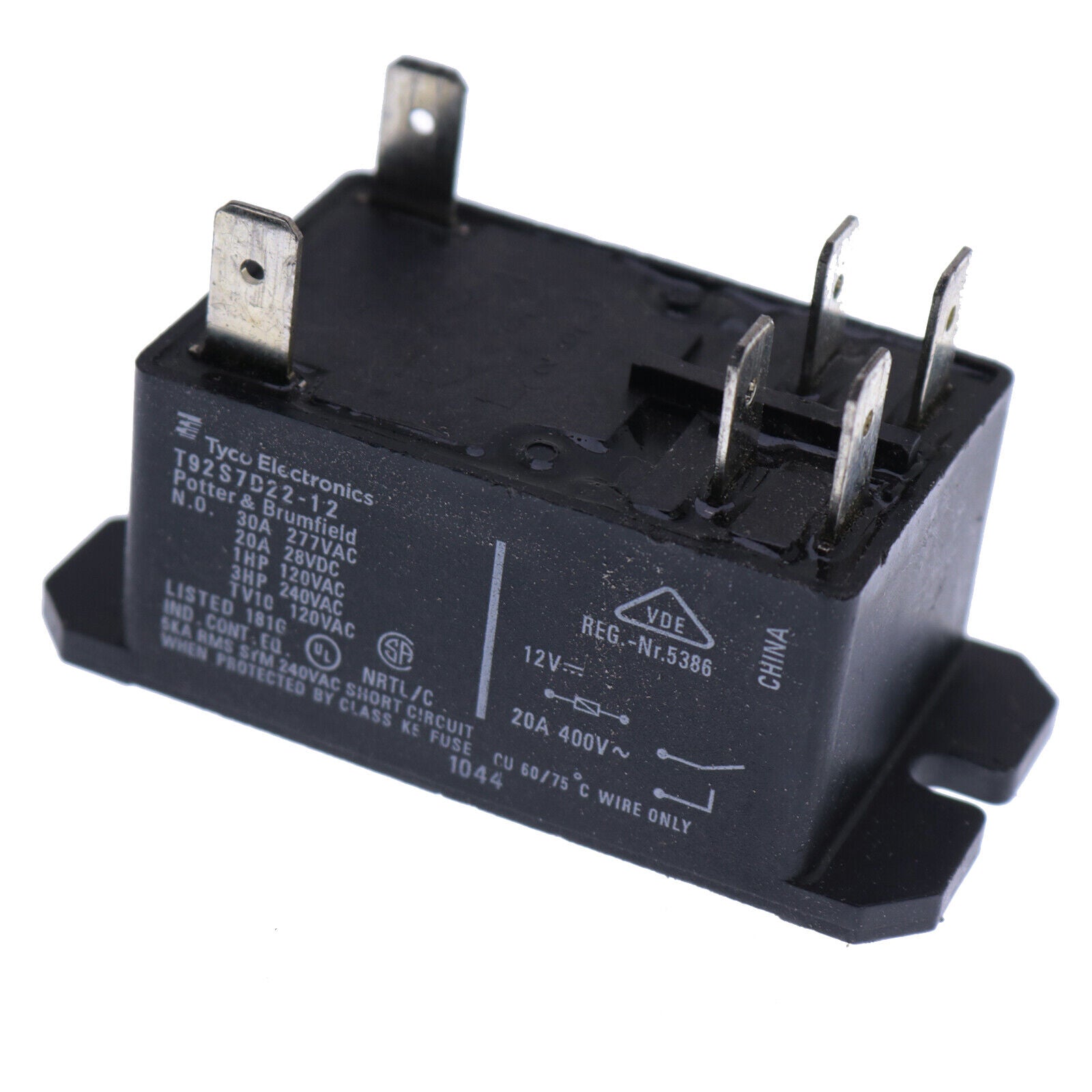 T92P7D22-12 Multi Purpose Relay 12VDC 30A 6Pins Replacement New for TE ...