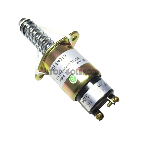 12V Fuel Stop Solenoid Valve 1700-2526 1751-12A2U1B1S1A For Woodward With 2 Terminals